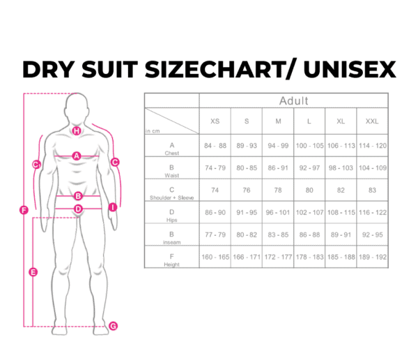 guide des tailles combinaisons étanche dry suit stand out