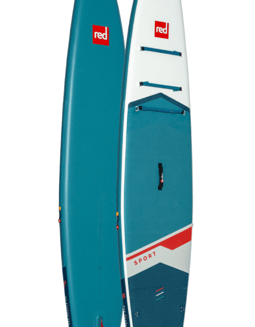 Planche de stand-up paddle gonflable pour pratique de l'optimist sportive, design moderne et léger.