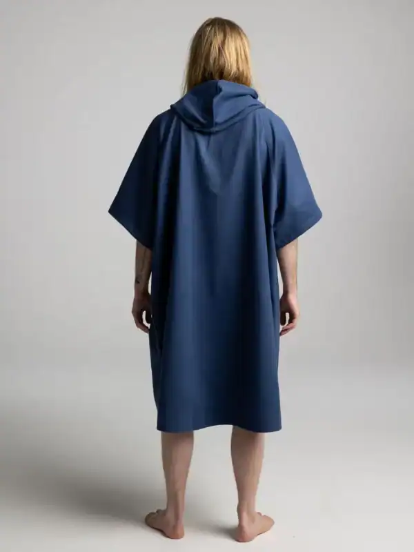 red poncho microfibre adulte admiral blue 02 homme dos