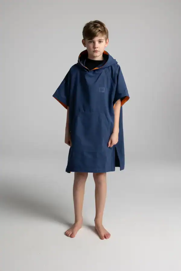 red poncho microfibre enfant admiral blue 01 face